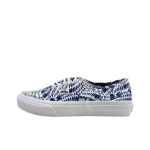 Vans Authentic Slim Mixed Geo Устойчивый к истиранию Дышащие Низкие Кроссовки для скейтбординга Унисекс Белый Синий