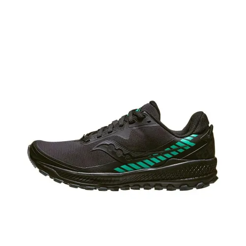 Saucony Peregrine Falcon 11 Противоскользящие Устойчивые к истиранию Низкий Топ Беговые кроссовки Женские Черные