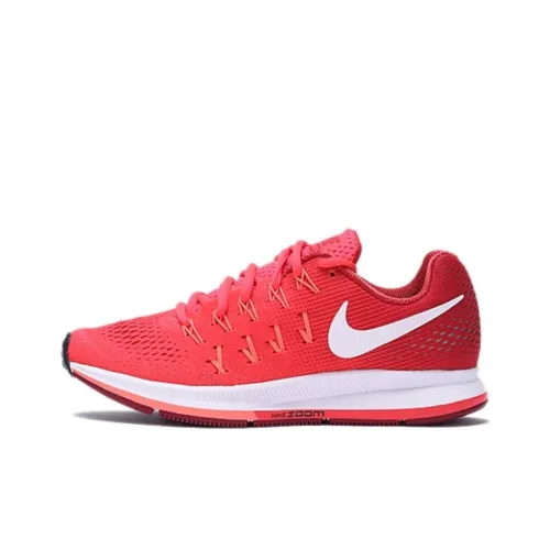 Nike Air Zoom Pegasus 33 Амортизация Износостойкий Низкий Топ Беговые кроссовки Унисекс Красный