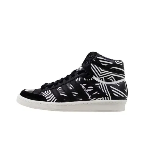 Adidas Originals Americana Hi 88 Амортизация Износостойкие Высокие Кроссовки для скейтбординга Унисекс Черные