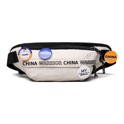 Warrior Нейлон Одно Плечо Через Плечо Бананка Сумка Слинг Большая Унисекс Черный Экрю