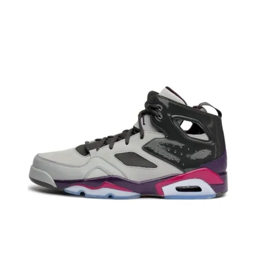 Jordan Flight Club 91 Противоскользящие Высокие Баскетбольные Кроссовки Мужские Белый Черный Фиолетовый