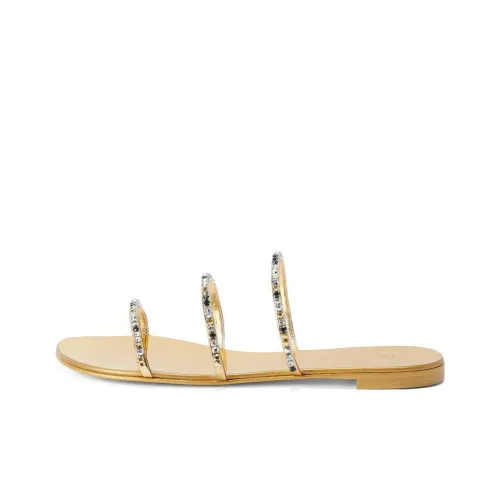 Giuseppe Zanotti GZ Шлепанцы с стразами женские золотые