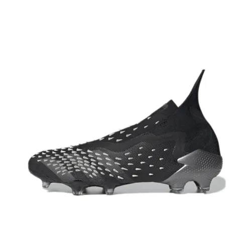 Adidas Predator Freak+ FG Твердый грунт Противоскользящие Устойчивые к истиранию Футбольные бутсы Мужские Черный Серебряный