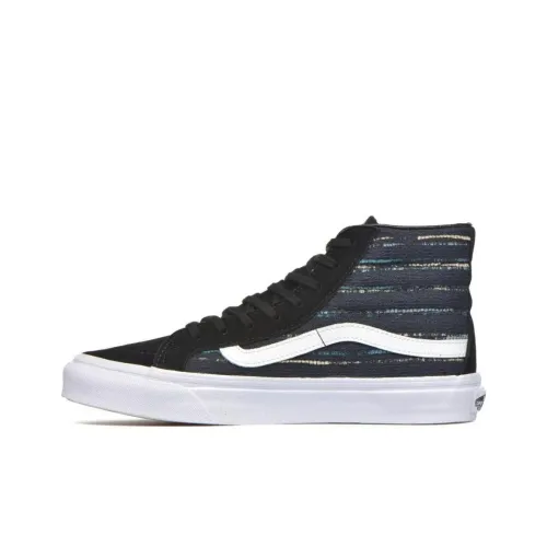 Vans SK8 Тонкий Итальянский Weave Высокие Кроссовки для скейтбординга Унисекс Черные
