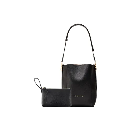 PECO Сумка через плечо из коровьей кожи среднего размера унисекс черный серый