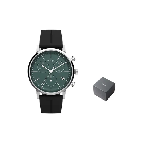 TIMEX TREND Collection Мужские часы Кварцевый механизм Резиновый ремешок 40 мм Зеленый циферблат