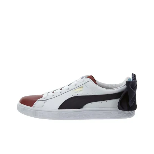 PUMA Basket Bow Low Топ Кроссовки для скейтбординга Женские Белые Черные