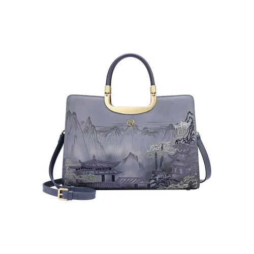 Ancient Yi Xi Сумка через плечо из коровьей кожи для повседневного использования сумка женская темно-синий