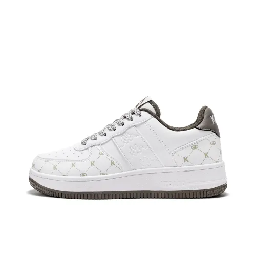 Кроссовки для скейтбординга KAPPA Low Top Classic Белый/Кешью Коричневый Женские