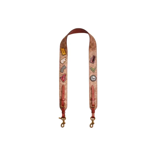 COACH Покрытый холст телячья кожа сумка ремень унисекс коричневый