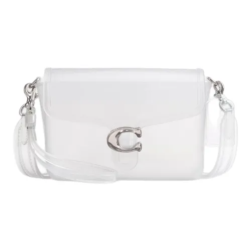 COACH Tabby ПВХ Желейная Сумка Сумка через плечо Маленькая Женская Серебряная и Прозрачная