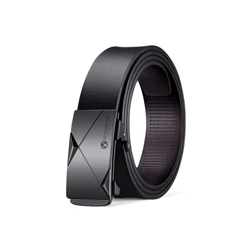 AUGTARLION Бизнес Luxe Cut Off Плоская подошва Передняя часть Кромка пояса Брюки Кожаные ремни Мужской Ширина 3,5 см