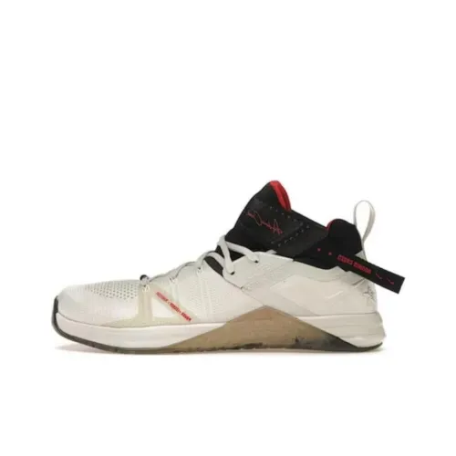 nike Metcon Flyknit 3 Slip-Resistant Shock Absorbers MID Скейтбординг Кроссовки Unisex Белый Черный Красный