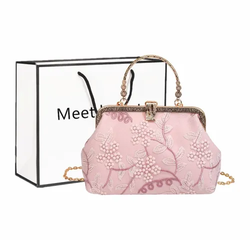 Fitchell Вышивка Сумка через плечо Сумка Обычная Женская Розовая Белая Синяя