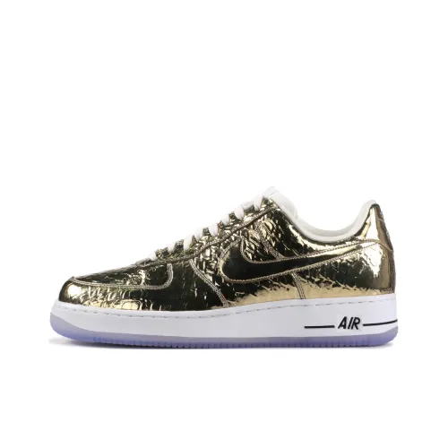 Nike Air Force 1 Супер Bowl PRECIOUS Металл Anti-Slip Легкий Низкий Топ Скейтбординг Кроссовки Мужской Золотой