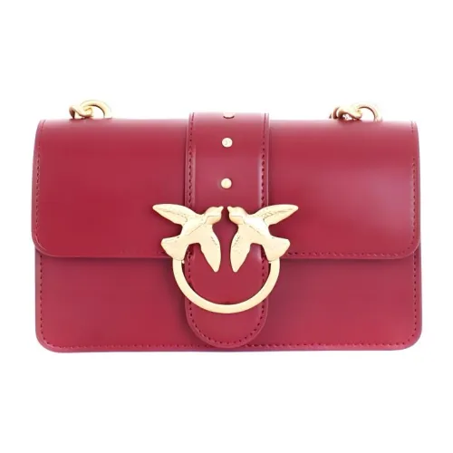 PINKO Сумка через плечо из коровьей кожи женская бордового цвета