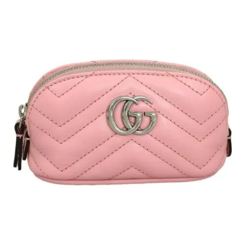 GUCCI GG Marmont Кожа Монета Кошелек Женские Розовый