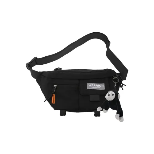 Warrior Нейлон Бананка Рюкзак Сумка через плечо Большая унисекс Черный Белый