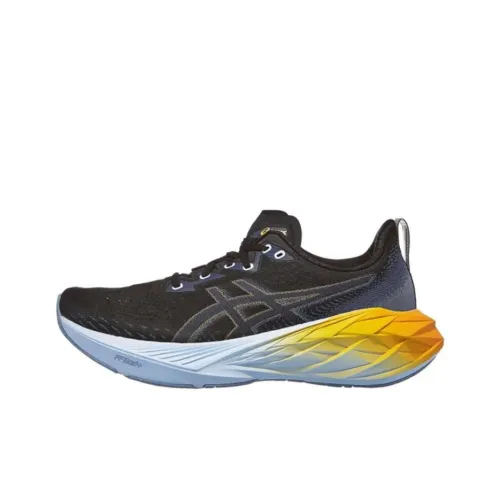 Asics Novablast 4 Дышащие и Устойчивые Низкие Кроссовки для Бега Мужские Черные и Синие