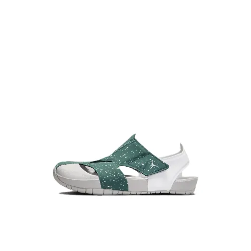 Джордан Flare Нижняя юбка Резистентная Устойчивая к истиранию Легкие Детские Сандалии Белые Зеленые для Детей 3-7 лет