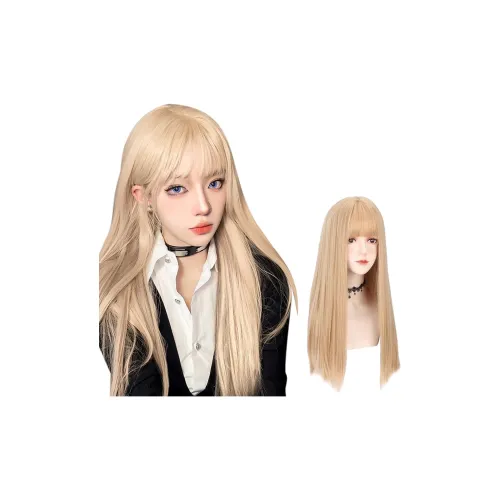 YOSEE Полный комплект париков Золотой длинный прямой волос Аниме девушка группа в одном стиле Парик для косплея с челкой UNIFORM Не термоустойчивый