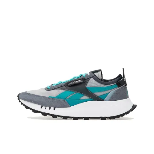 Reebok Classic Leather Дышащие Низкие Беговые Кроссовки Унисекс Серый Синий