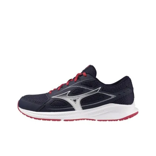 Mizuno Амортизация Износостойкие Низкие Кроссовки для Бега Женские Черно-Белые-Красные