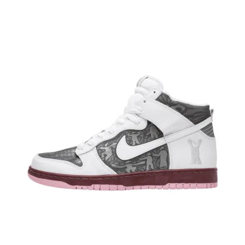 nike Dunk Cowboy Sole Collector Anti-slip Lightweight High Top Skateboard Shoes Men's White