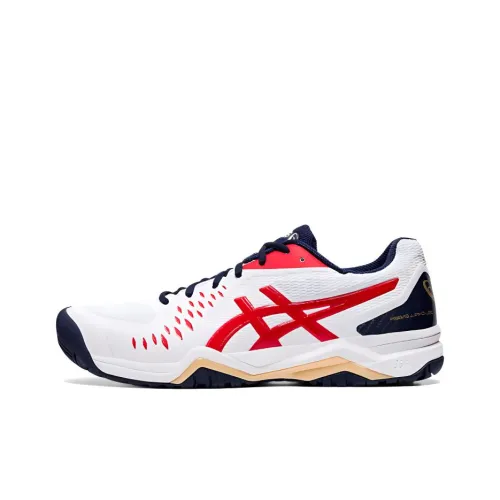 Asics Challenger 12 Gel Амортизация Низкий Топ Теннисные Кроссовки Мужские Белый Красный Синий