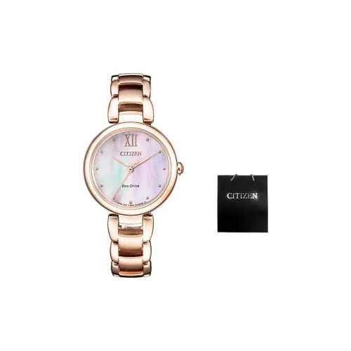 CITIZEN Floral Whisper Collection Светильник Кварцевый механизм Нержавеющая сталь Ремешок Часы Женские часы Золотой циферблат