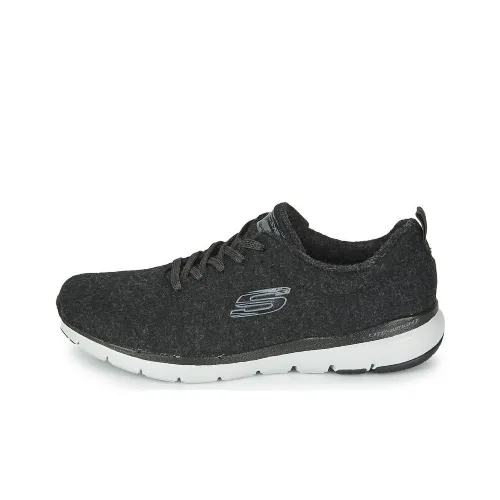 Skechers Flex Appeal 3,0 Износостойкие Дышащие Низкие Беговые кроссовки Женские Черные Серые