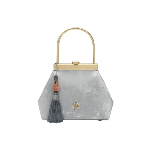 Ancient Yi Xi Коровья кожа Эксклюзивная сумка Cheongsam Монета Кошелек Маленький Женский Frost Серебряный