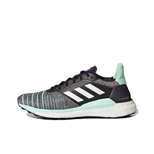 Adidas Solar Glide Slip-Resistant Низкие Кроссовки для Бега Женские Черные Серые Зеленые