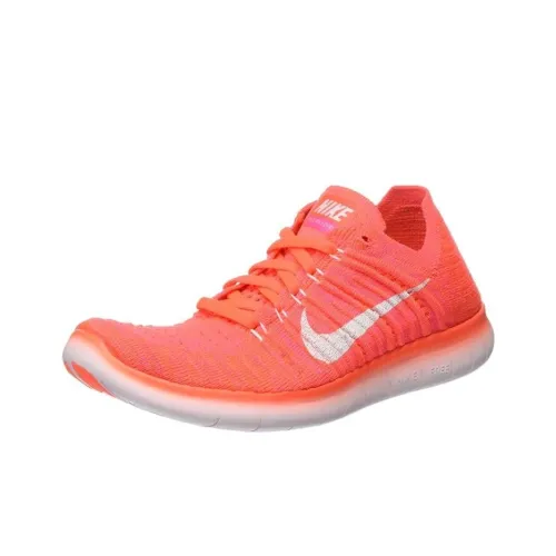 Nike Free RN Flyknit 3,0 Slip-Resistant Низкий Топ Беговые кроссовки Женские Оранжевый Серый