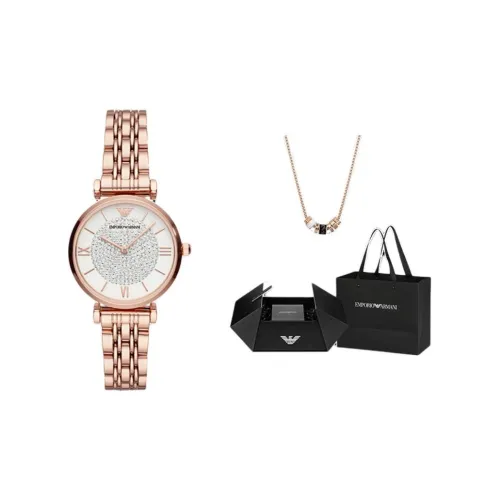 EMPORIO ARMANI Gypsophila Collection Женские часы Кварцевый механизм Ремешок из нержавеющей стали Белый циферблат