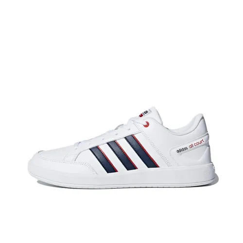 Adidas Cloudfoam All Court Slip-Resistant Shock Absorbers Low Top Скейтборд Кроссовки Мужские Белый Черный Красный