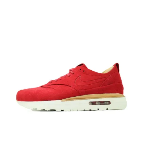 Nike Air Max 1 Амортизация Износостойкий Низкий Топ Беговые кроссовки Мужские Красные