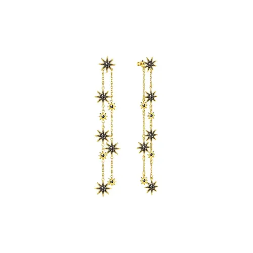 Серьги Crystal Swarovski Женские Золотые