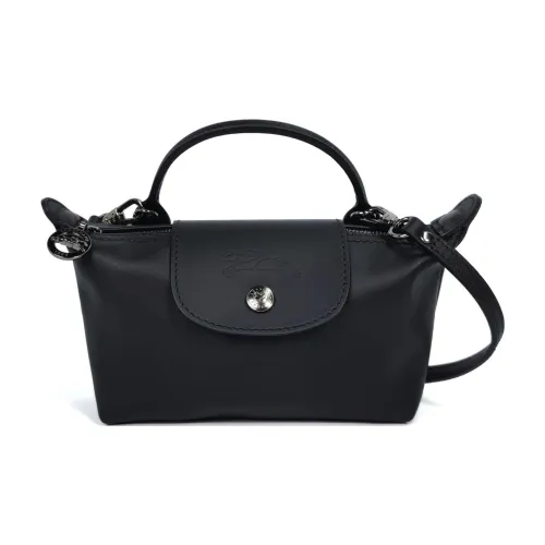 LONGCHAMP Le Pliage Xtra Коровья кожа Сумка через плечо Сумка Экстра маленькая Женская Черная