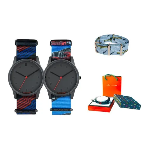 HYPERGRAND Watch Кварцевый механизм Нейлоновый ремешок Черный циферблат Унисекс