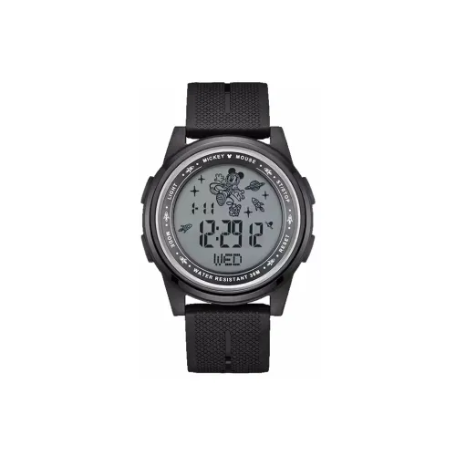 Disney Электронный Механизм Резиновый Ремешок Часы Женские Черный Циферблат
