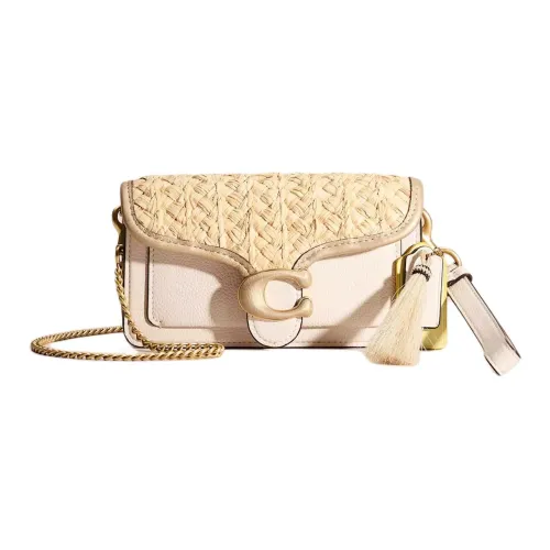 COACH Tabby Полированная Галечная Кожа Сумка через плечо Маленькая Женская Мел