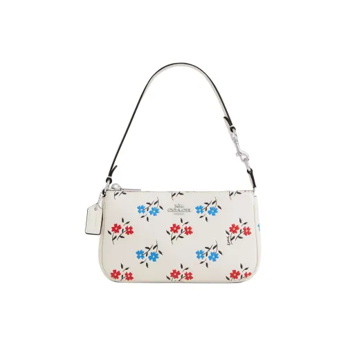 COACH Nolita Утонченная сумка из галечной кожи сумка через плечо маленькая женский серебряный и меловый разноцветный