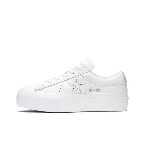 Converse One Star Series Платформа Низкие Кеды Унисекс Белые