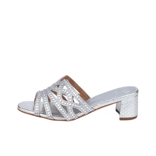 NICOLI Слипоны 5 см Женские Серебряные