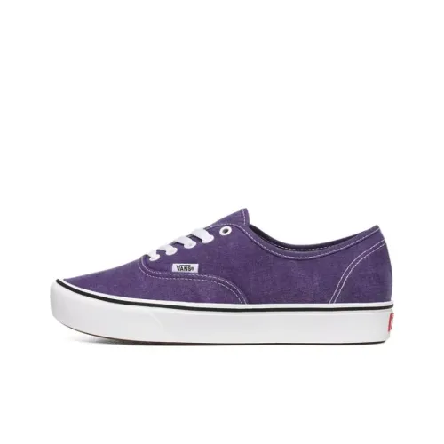 Vans Authentic Washed Холст Comfycush Низкий Топ Скейтборд Кроссовки Унисекс Фиолетовый