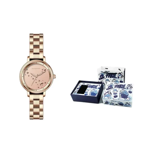 KANGOL Wrist Galaxy Collection Кварцевый механизм Металлический ремешок Часы Женские часы Золотистый циферблат