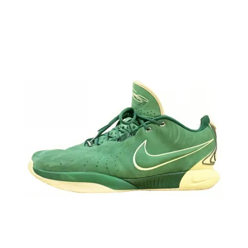 Nike Lebron 21 PE 'SVSM' противоскользящие низкие баскетбольные кроссовки для мужчин зеленый желтый