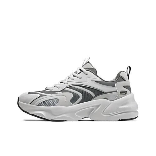 Skechers BOBS BAMINA 2 Low Топ Толстая подошва Кроссовки Мужские Белые Серые